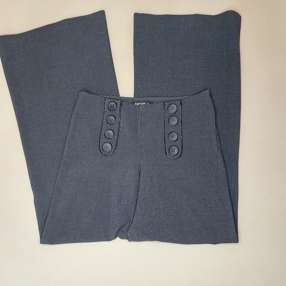 Charcoal Grey Wide Leg Palazzo Pants Size 4 Brand Kensie Pretty - Picture 9 of 10